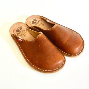 Duckfeet Blavand Brown Leather Clogs Size 37